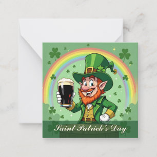 Cartão De Notas Brindes do Leprechaun sob o Arco-íris