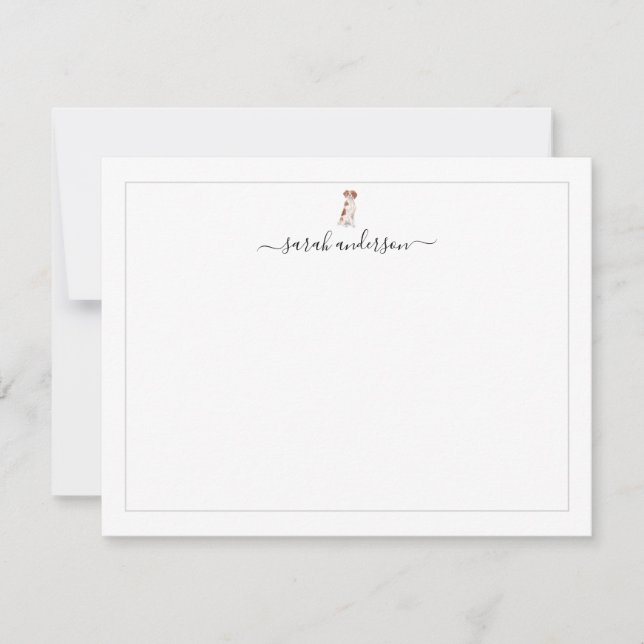 Cartão De Notas Brittany Spaniel Border Personalizado (Frente)