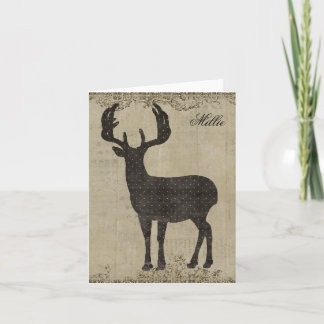 Cartão De Notas Buck Silhouette Personalizado Notecard