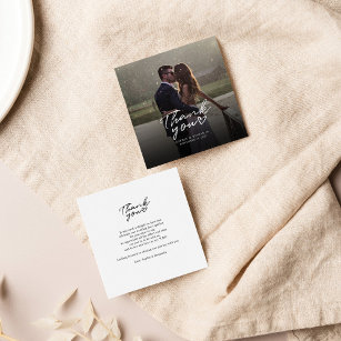 Cartão De Notas Budget Hand-Lettered Wedding Photo Thank You