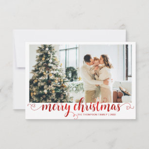 Cartão De Notas BUDGET Red Felry Christmas Heart Script Photo