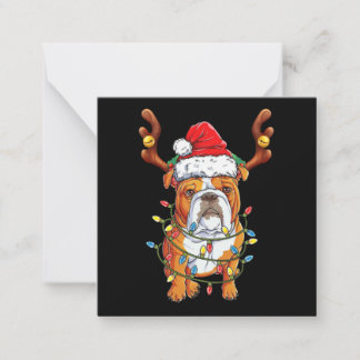 Cartão De Notas Bulldog Rena Gosta De Natal