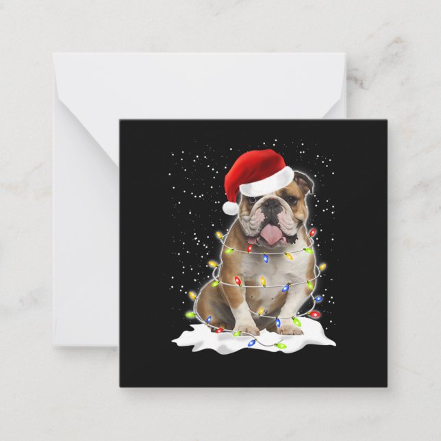 Cartão De Notas Bulldog Xmas (Frente)