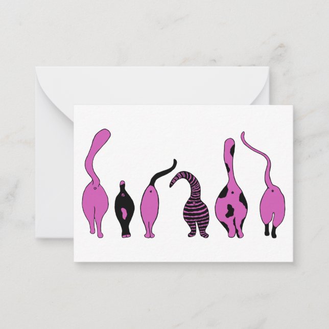 Cartão De Notas Bumbuns de Gato Roxo (Frente)