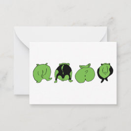 Cartão De Notas Bumbuns de Hamster Verde