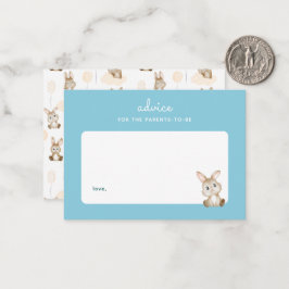 Cartão De Notas Bunny Rabbit Baby Shower Blue Parenting Advice