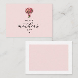 Cartão De Notas Buquê de Flores de Rosas Feliz Dia das Mães Elegan