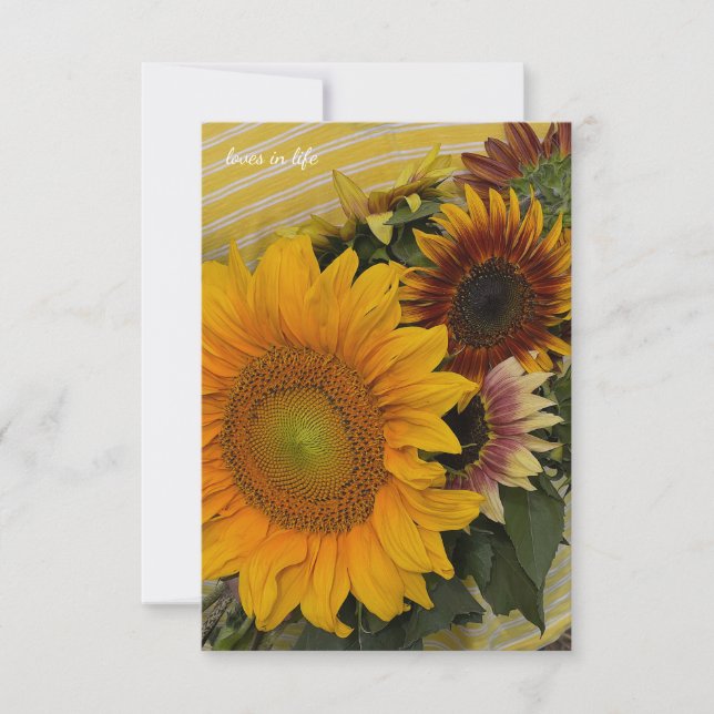 Cartão De Notas Buquê de girassol (Frente)