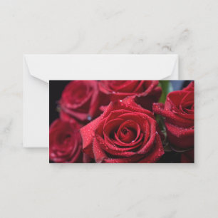 Cartão De Notas Buquê de Rosas vermelhas Fresco com Largas de Moed