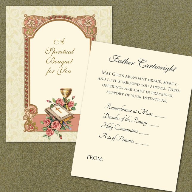 Cartão De Notas Buquê espiritual do padre católico (Criador carregado)