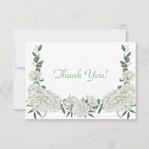 Cartão De Notas Buquê Floral Branco Elegante Flor