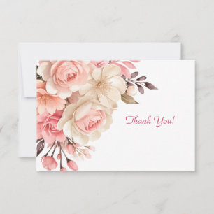 Cartão De Notas Buquê Floral Cor-de-Rosa Elegante