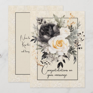 Cartão De Notas Buquê floral de casamento de congratulações