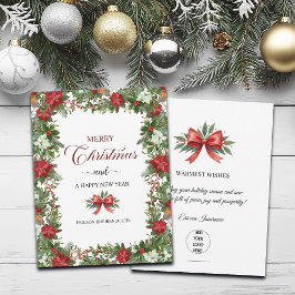 Cartão De Notas Business Logo Merry Christmas Thank You Card