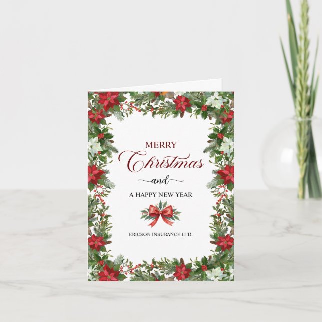 Cartão De Notas Business Logo Merry Christmas Thank You Card   (Frente)
