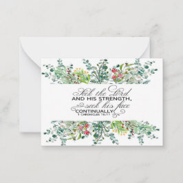 Cartão De Notas Busque a moldura de verde da escritura do Senhor