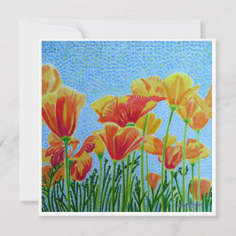 Cartão De Notas CA Poppy Watercolor Flat Notecard