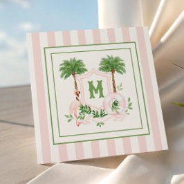 Cartão De Notas Cabana Stripes Palm Beach Monogram Crest Enclosure