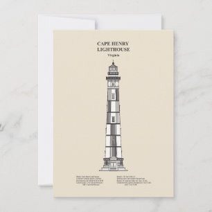 Cartão De Notas Cabo Henry Lighthouse - Virgínia - SBD