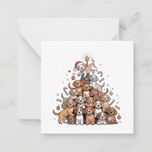 Cartão De Notas Cachorro Árvore de Natal Fofo Árvore de Natal de N