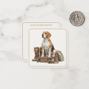 Cartão De Notas Cachorro de Caça em Aquarela Estilo Vintage