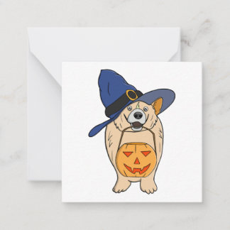 Cartão De Notas Cachorro Feiticeira Abóbora