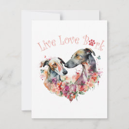 Cartão De Notas Cachorro Greyhound Mãe Floral