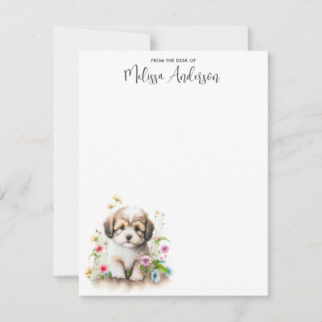 Cartão De Notas Cachorro Havanês Cachorro Cachorro Cachorro Person (Frente)