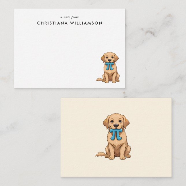 Cartão De Notas Cachorro Pi Day Personalizado Com Símbolo Pi | Pi  (Frente/Verso)