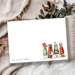 Cartão De Notas Cachorros de inverno bonitos Fúria e Natal Brilhan<br><div class="desc">Se precisar de mais alguma personalização,  por favor,  sinta-se à vontade para me enviar uma mensagem em yellowfebstudio@gmail.com.</div>