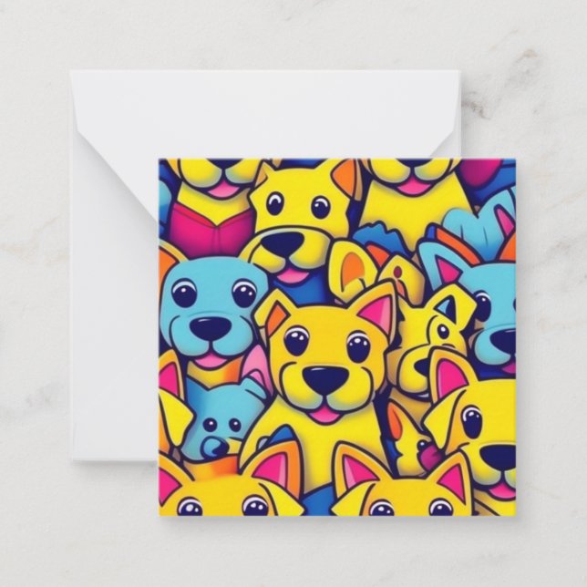 Cartão De Notas Cães amarelos, cães felizes (Frente)