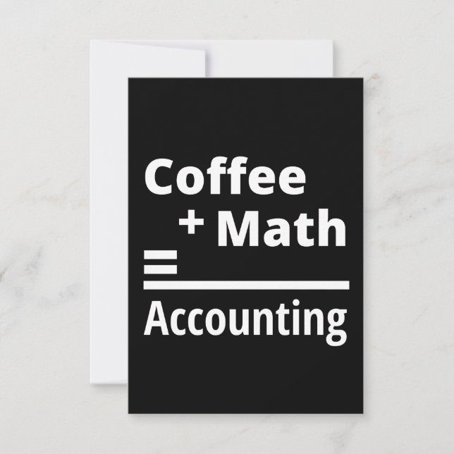 Cartão De Notas Café + Matemática = Contabilidade (Frente)
