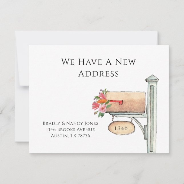 Cartão De Notas Caixa de Correio Floral... (Frente)