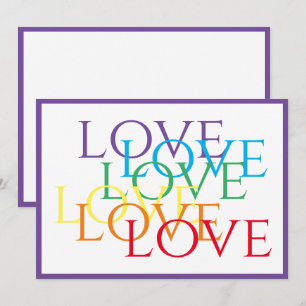 Cartão De Notas CAIXA DE CORREIO LOVE 5 x 7 Placa plana / Roxo