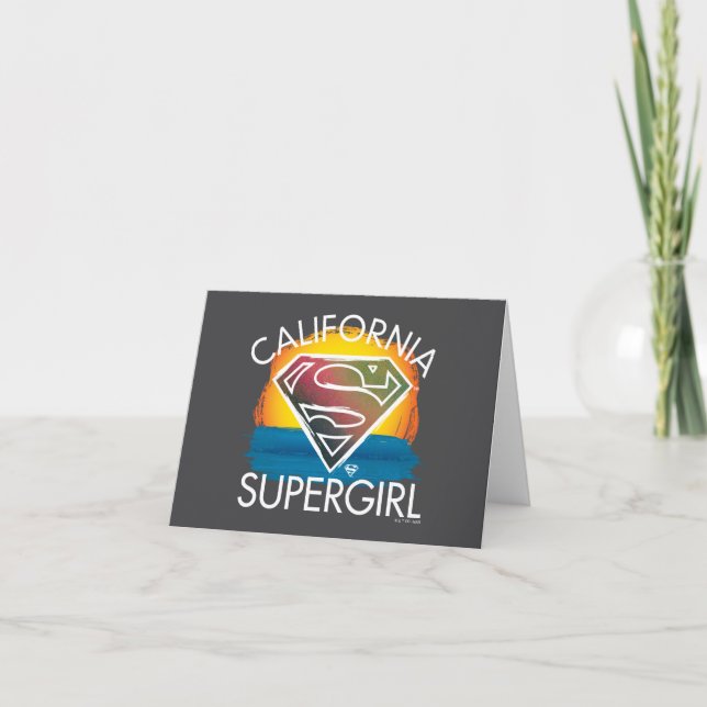 Cartão De Notas California Supergirl Sunset Graphic (Frente)