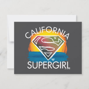 Cartão De Notas California Supergirl Sunset Graphic