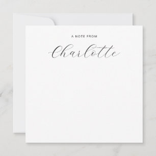 Cartão De Notas Caligrafia de Script Girly Monograma