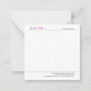 Cartão De Notas Caligrafia elegante minimalista profissional