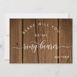 Cartão De Notas Caligrafia, Madeira Rústica, Seja Minha Carteira D