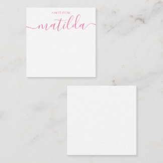 Cartão De Notas Caligrafia manuscrita moderna Nota rosa simples C
