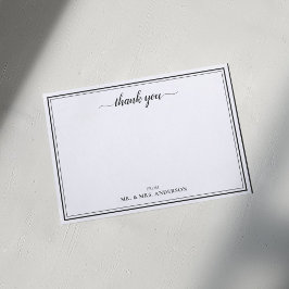 Cartão De Notas Caligrafia Moderna de Casamento Obrigado