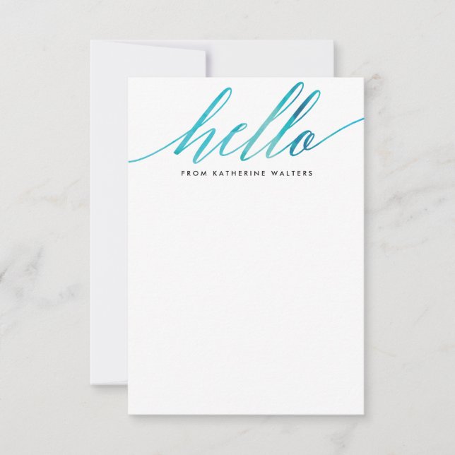 Cartão De Notas Caligrafia por Aquarela Moderna Papel de Carta Pes (Frente)