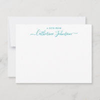 Caligrafia Script Uma Nota Do Teal Aqua Green