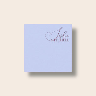 Cartão De Notas Caligrafia Única Minimalista Periwinkle