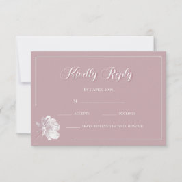 Cartão De Notas Calligraphy Blush Pink White Floral Wedding RSVP
