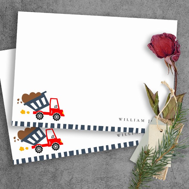 Cartão De Notas Caminhão de Bomba Amarelo-Marinho Bonito Qualquer  (Criador carregado)