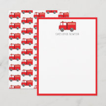Caminhão de Bombeiros Vermelho Crianças Personaliz