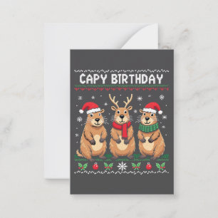 Cartão De Notas Camisa de Natal Feia de Capivara de Aniversário Ca