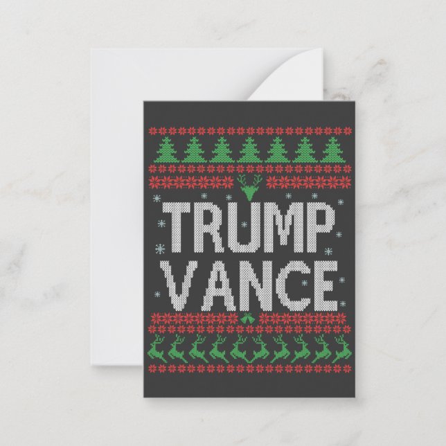 Cartão De Notas Camisola de Natal Feia Trump Vance Republicano Xma (Frente)