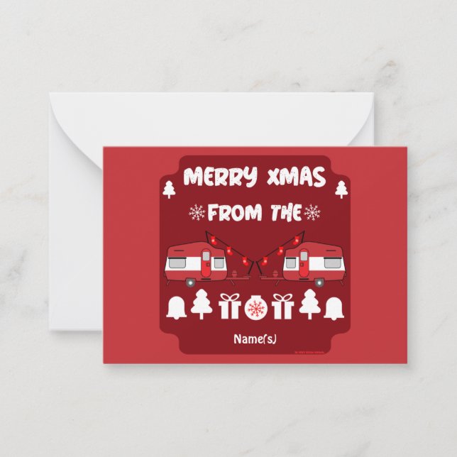 Cartão De Notas Campanha Feliz de Natal Caravan (Frente)
